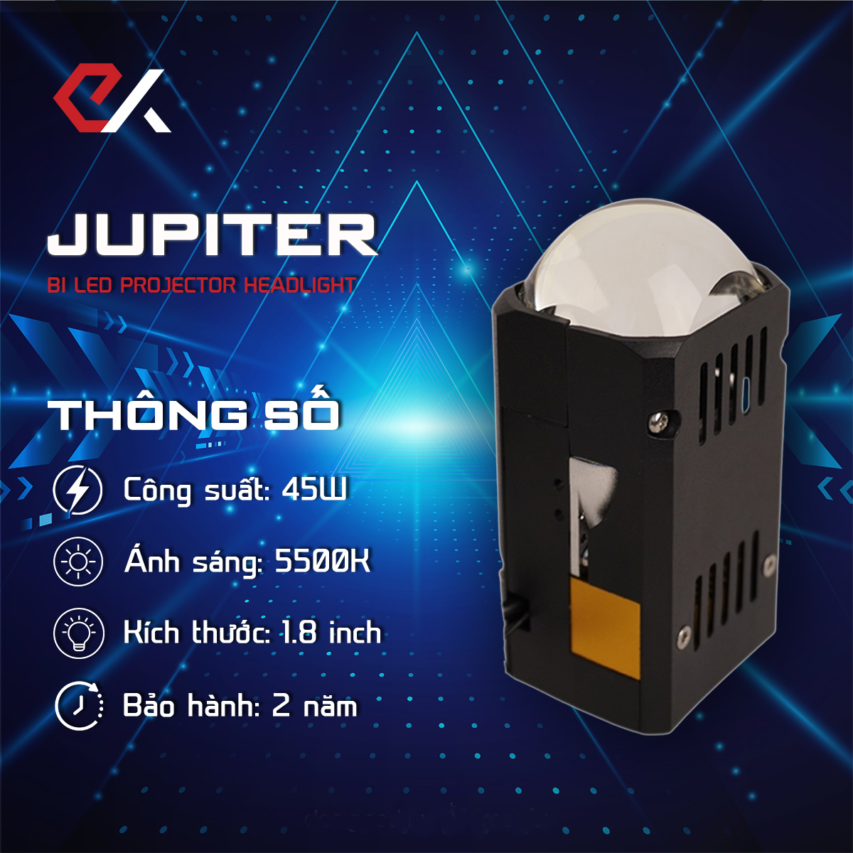 Thông số bi led tăng sáng ô tô Jupiter