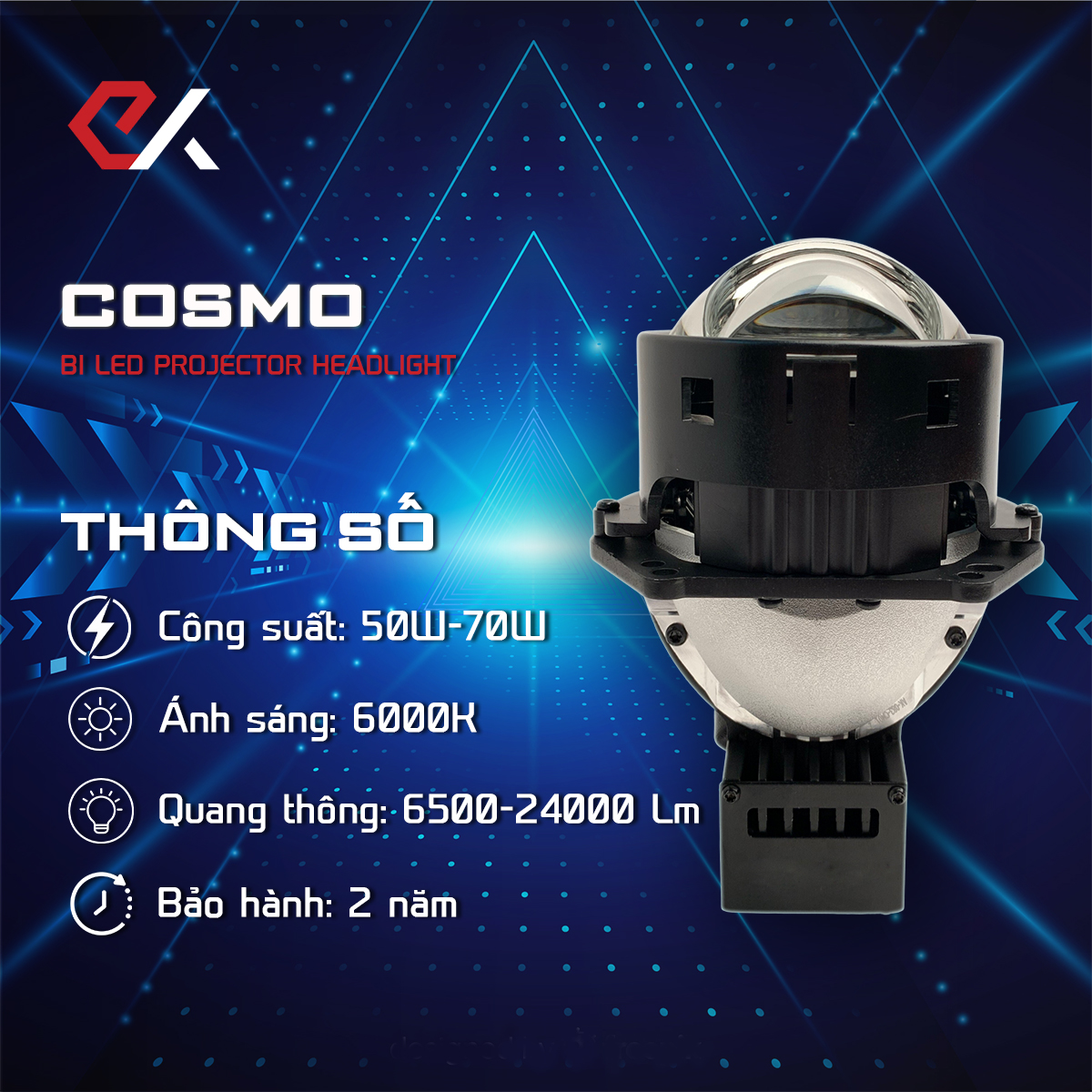 Đèn Bi led tăng sáng ô tô Cosmo