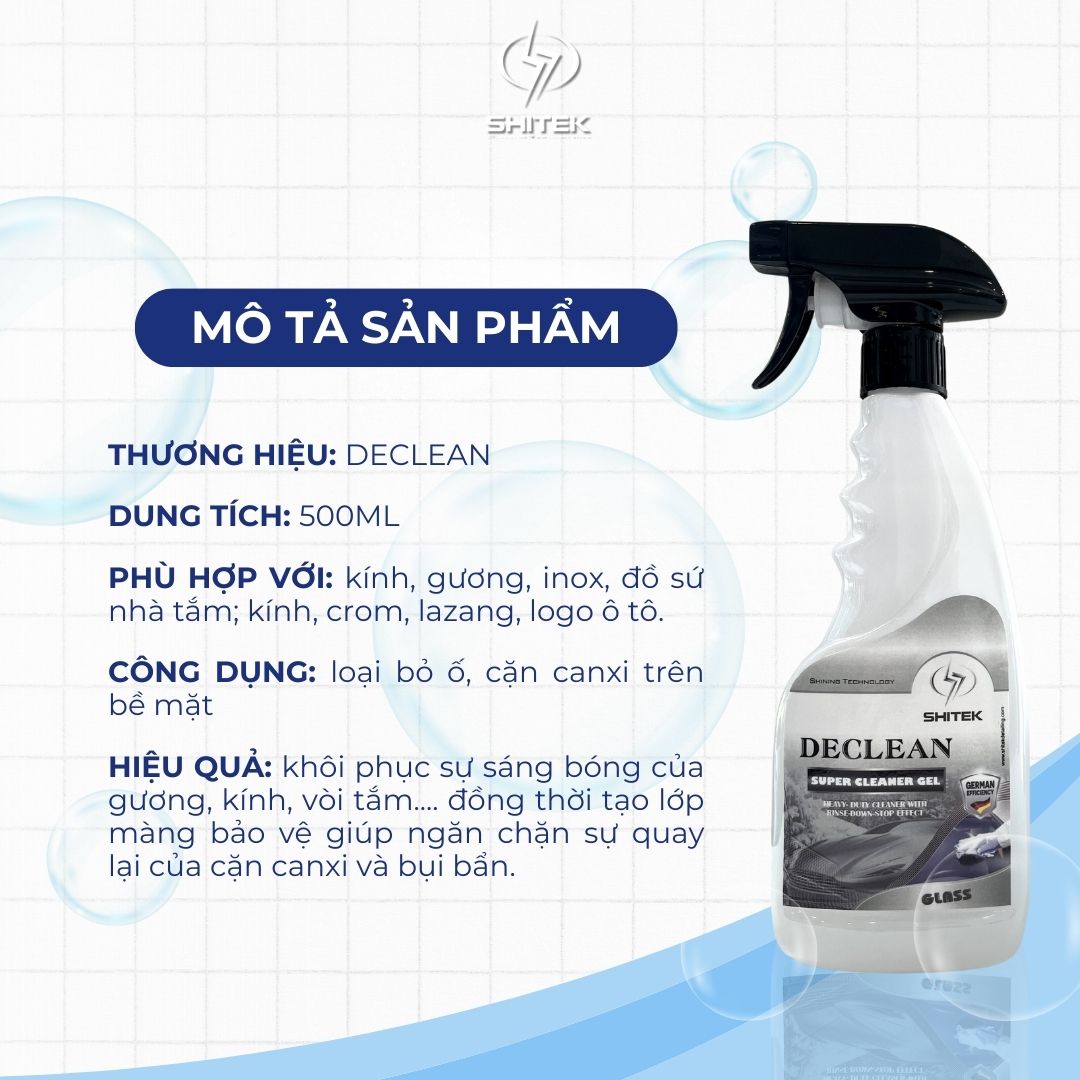 NƯỚC TẨY CẶN CANXI DECLEAN GIÁ BAO NHIÊU?