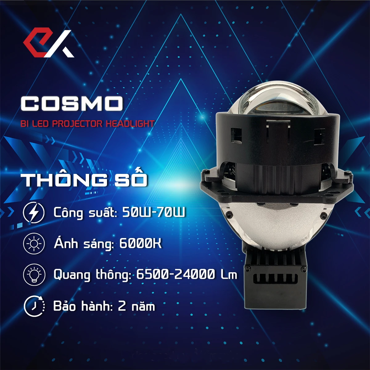 ĐÈN BI LED TĂNG SÁNG Ô TÔ SIÊU BỀN COSMO