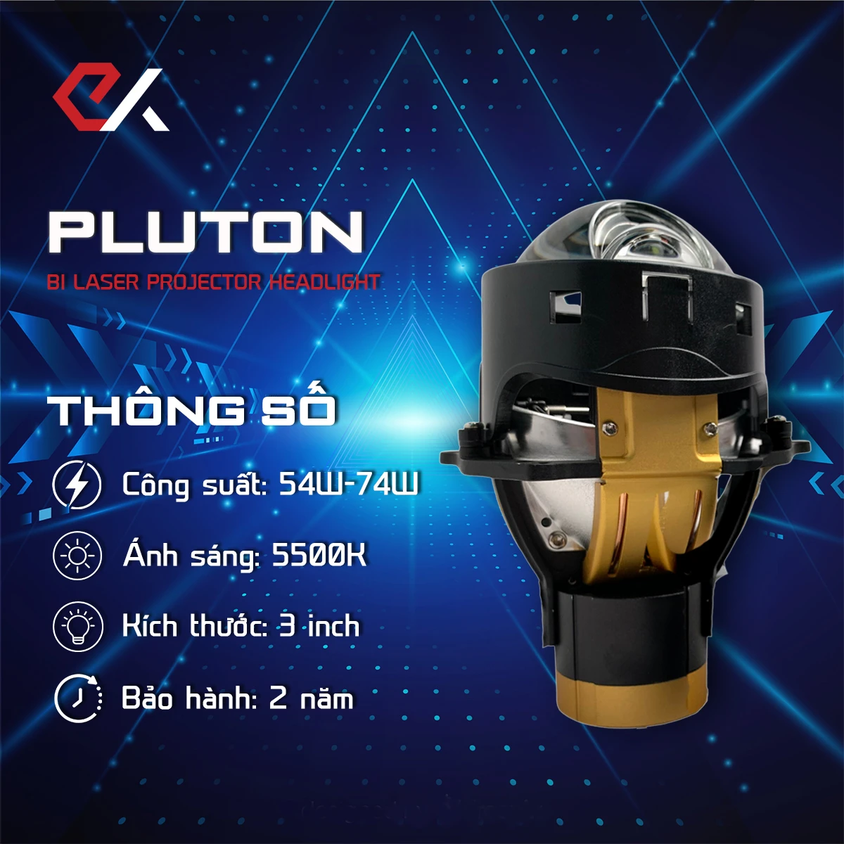 ĐÈN BI LASER PLUTON CHO XE Ô TÔ